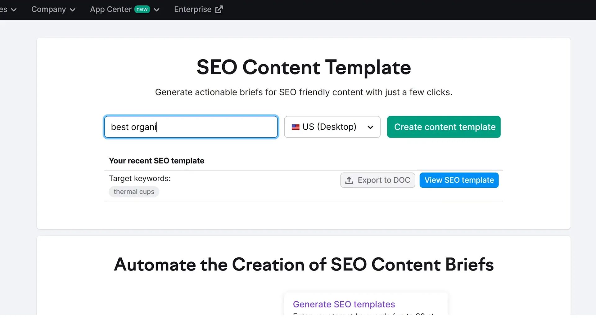 Using Semrush for SEO content